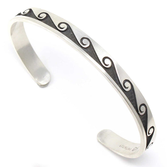 Hopi Sterling Silver Waves Bracelet