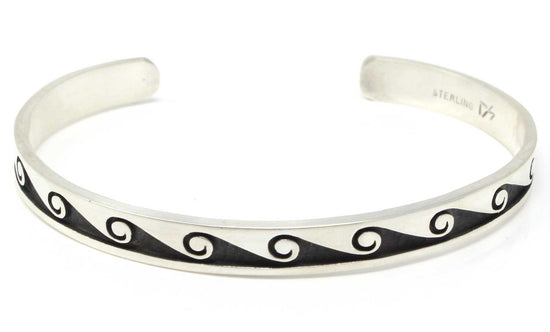 Hopi Sterling Silver Waves Bracelet