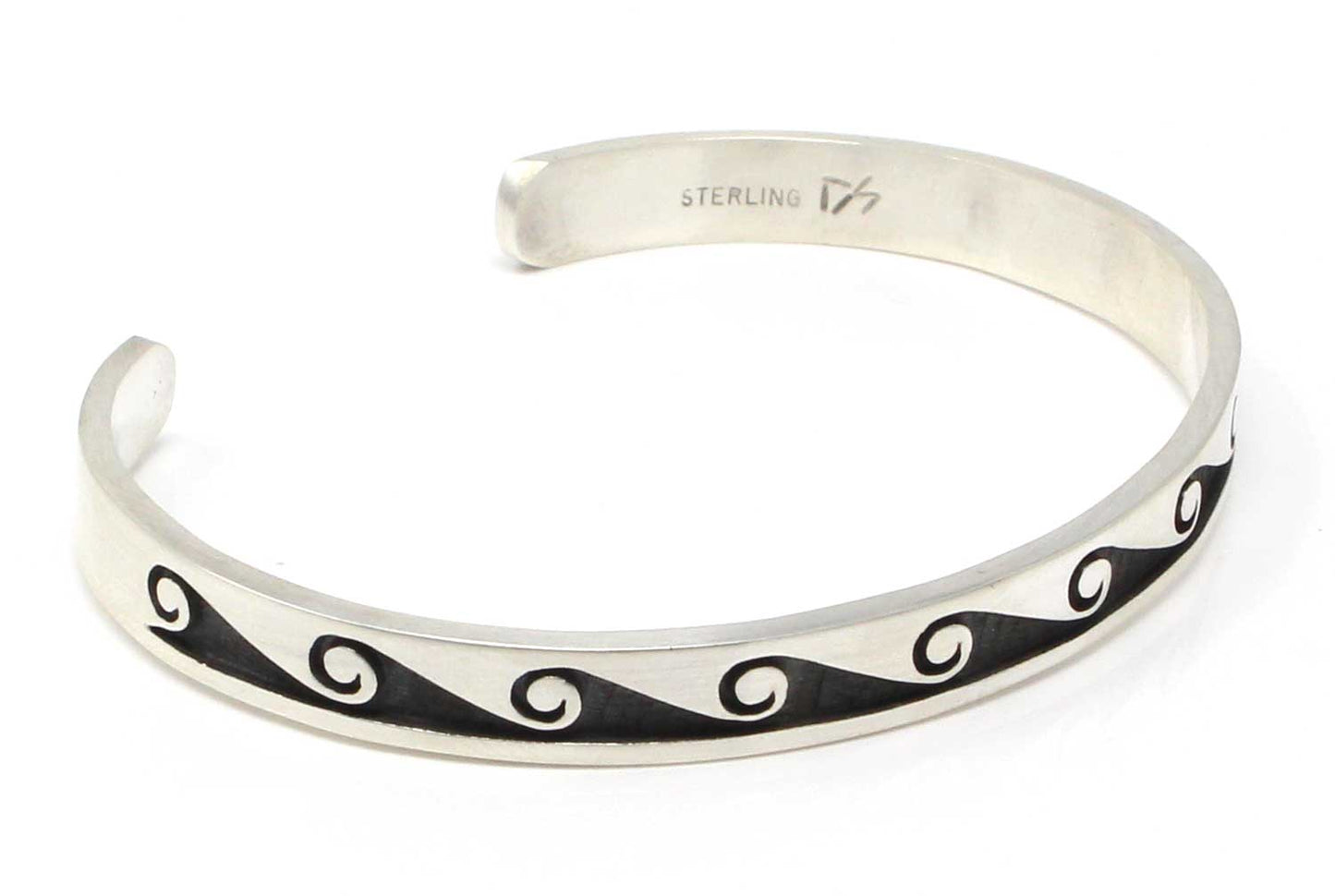 Hopi Sterling Silver Waves Bracelet