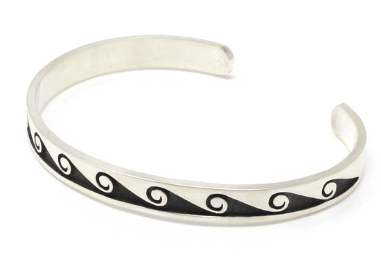 Hopi Sterling Silver Waves Bracelet