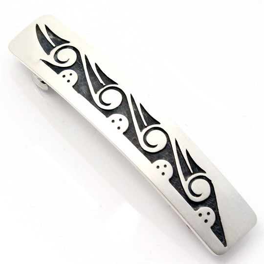 2.5" Hopi Barrette - Snow Clouds -Water