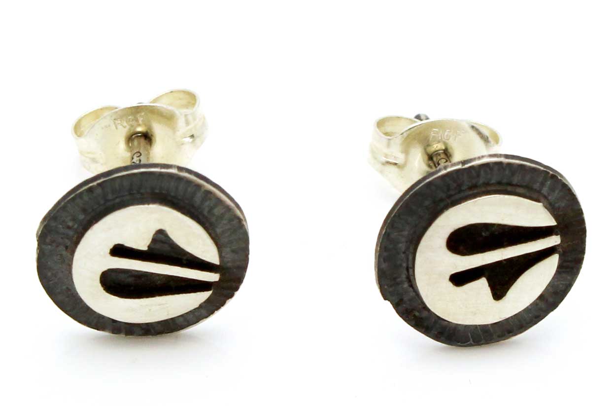 3/8" Hopi Post Earrings - Prayer Feathers