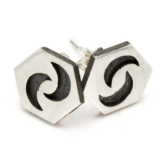 3/8" Hexagon Hopi Post Earrings - Friendship