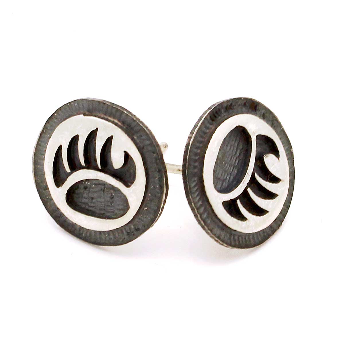 1/2" Hopi Post Earrings - Bear Paws