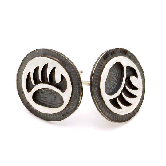1/2" Hopi Post Earrings - Bear Paws