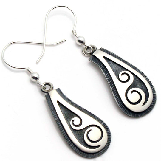 1 1/8" Hopi Overlay Wave Earrings