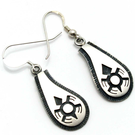 1 1/8" Hopi Overlay Turtle Earrings