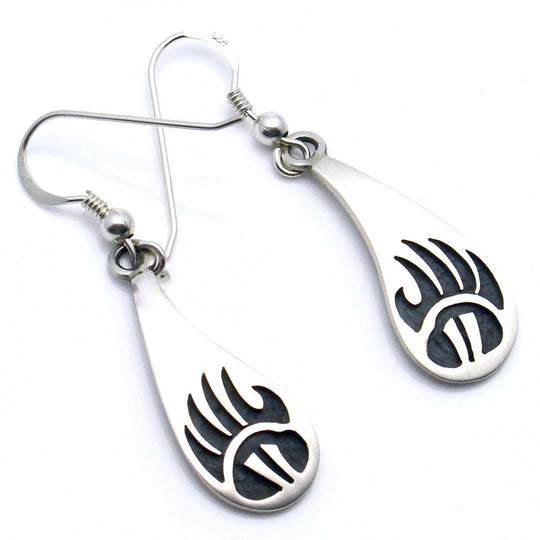 1 1/8" Hopi Overlay Bear Paw Earrings