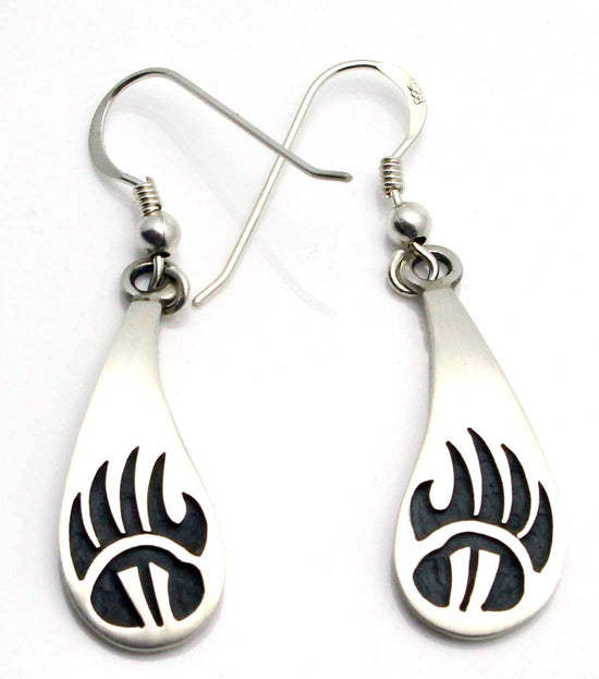 1 1/8" Hopi Overlay Bear Paw Earrings