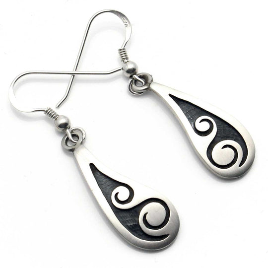 1" Hopi Silver Wave Earrings