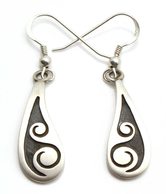 1" Hopi Silver Wave Earrings