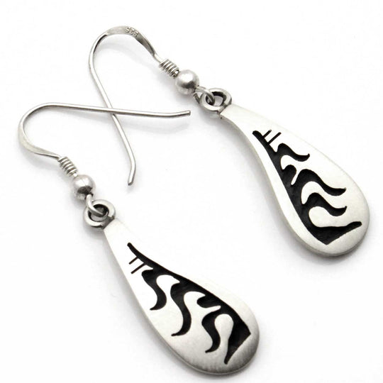 1" Hopi Overlay Corn Stalk Earrings