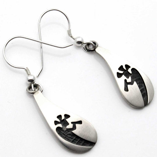 1" Hopi Overlay Kokopelli Earrings
