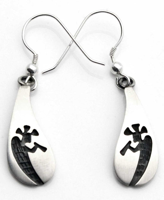 Load image into Gallery viewer, 1&amp;quot; Hopi Overlay Kokopelli Earrings
