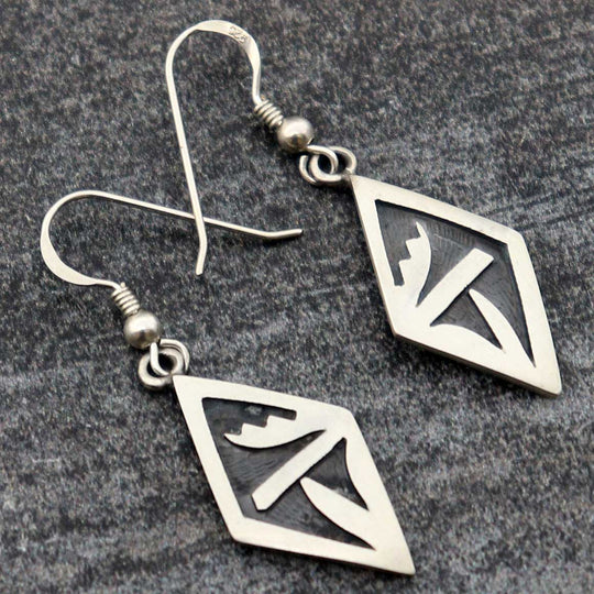 Hopi Sterling Silver Cloud and Rain Earrings