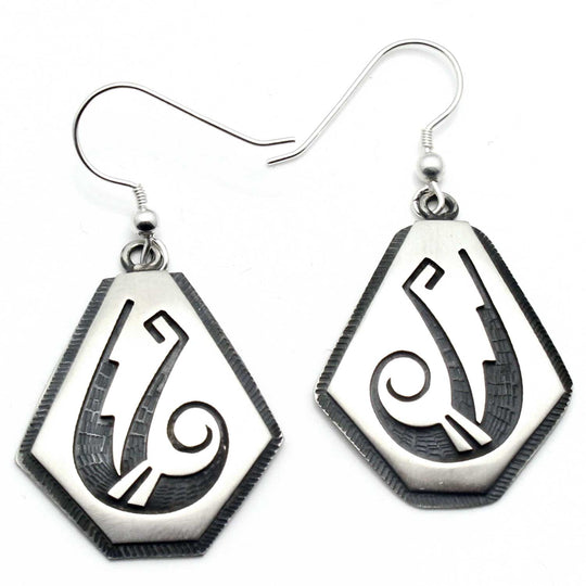 1 1/4" Hopi Overlay Earrings -Clouds-Water Design