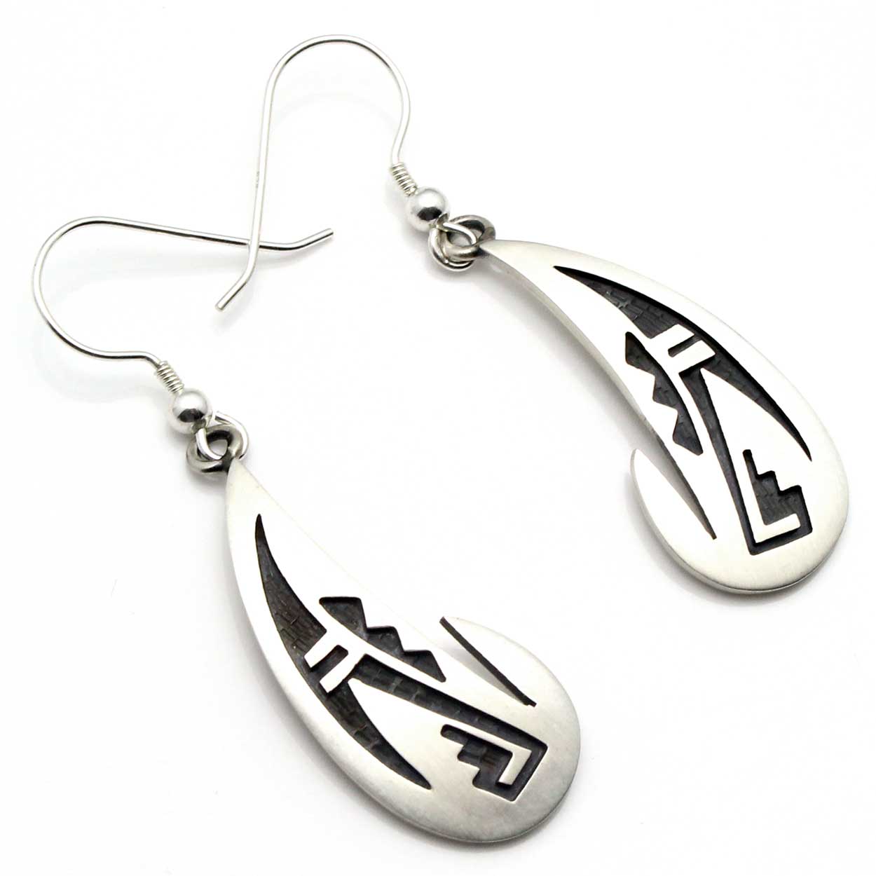 Load image into Gallery viewer, 1 3/8&amp;quot; Hopi Sterling Silver Earrings - Clouds
