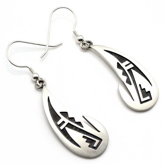 1 3/8" Hopi Sterling Silver Earrings - Clouds