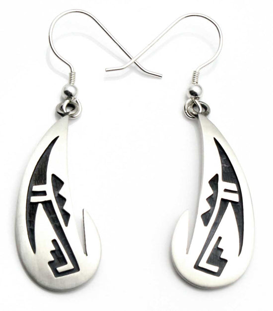 Load image into Gallery viewer, 1 3/8&amp;quot; Hopi Sterling Silver Earrings - Clouds

