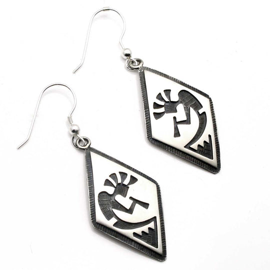 1 1/2" Hopi Kokopelli Overlay Earrings
