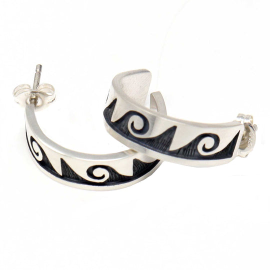 Hopi Clouds & Water Hoop Earrings