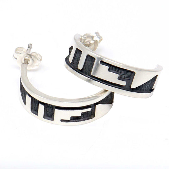 Hopi Clouds & Water Hoop Earrings