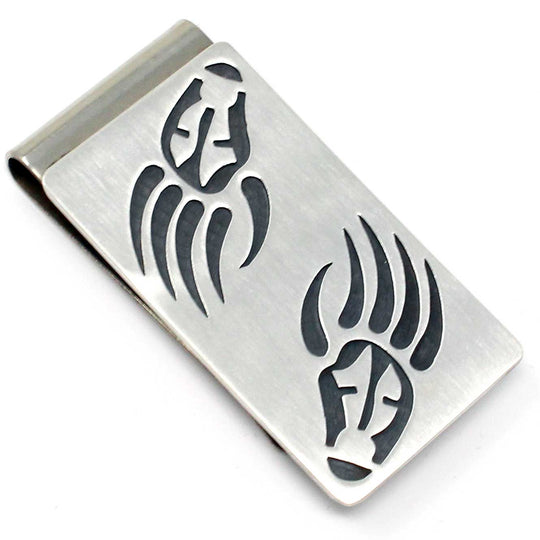 Hopi Money Clip - Bear Paws & Prayer Feathers