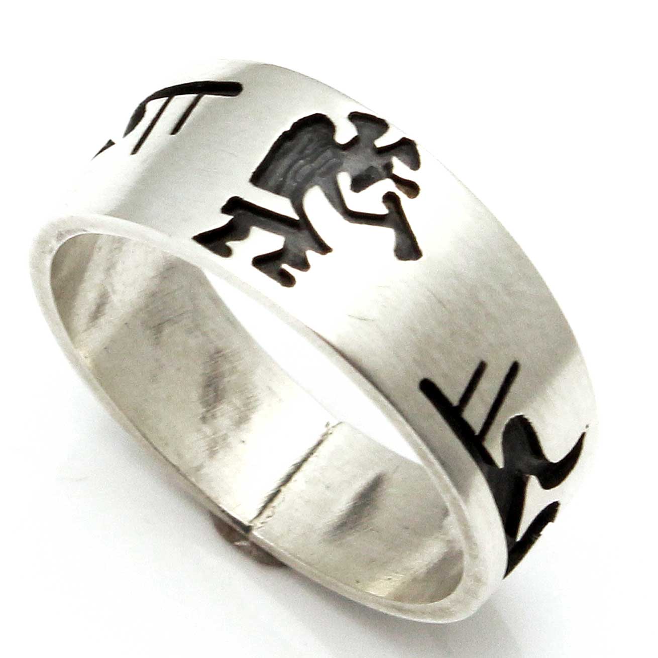Load image into Gallery viewer, Tapered Hopi Silver Ring - Kokopelli Size 10
