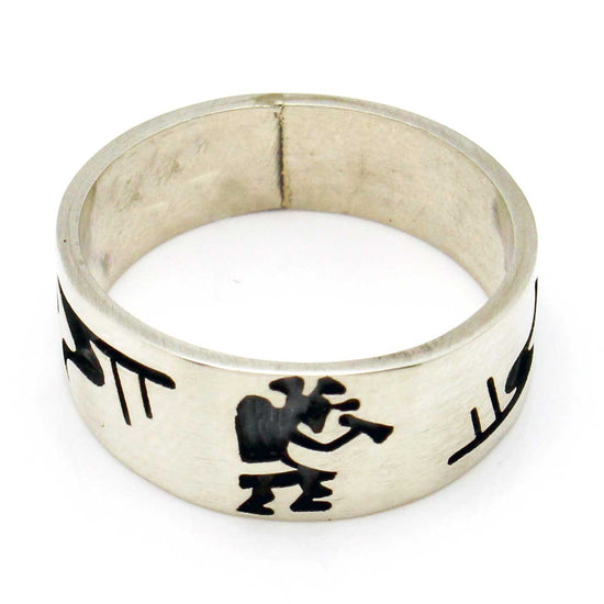 Load image into Gallery viewer, Tapered Hopi Silver Ring - Kokopelli Size 10
