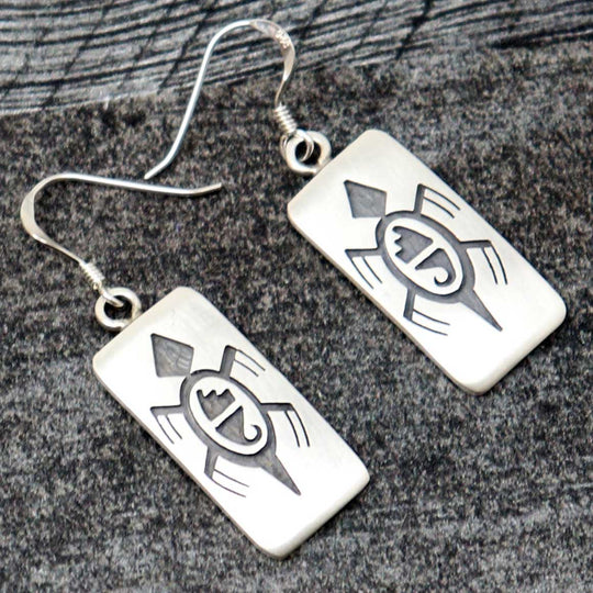 Hopi Sterling Silver Turtle Earrings