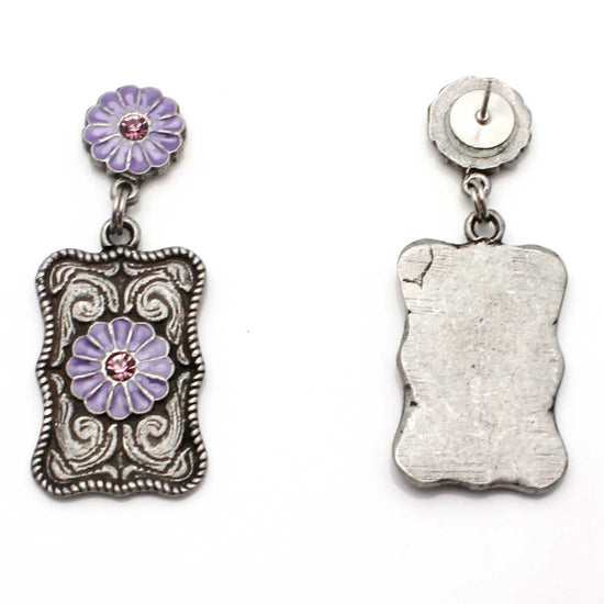 Load image into Gallery viewer, Western Floral Earrings In Lilac
