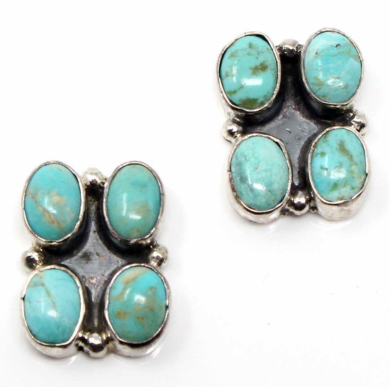 Load image into Gallery viewer, Rectangular Turquoise Cluster Earrings by Joe
