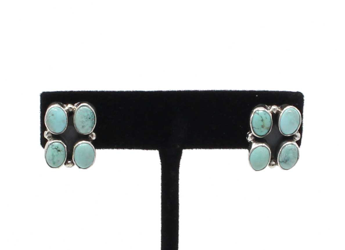 Load image into Gallery viewer, Rectangular Turquoise Cluster Earrings by Joe

