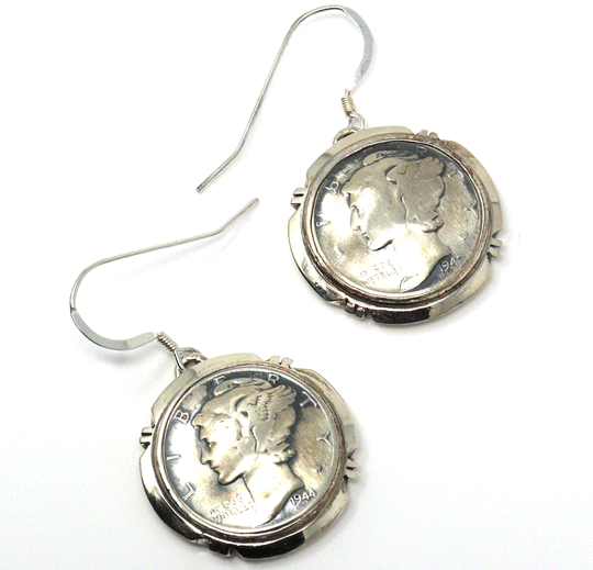 Mercury Dime Earrings by Smith