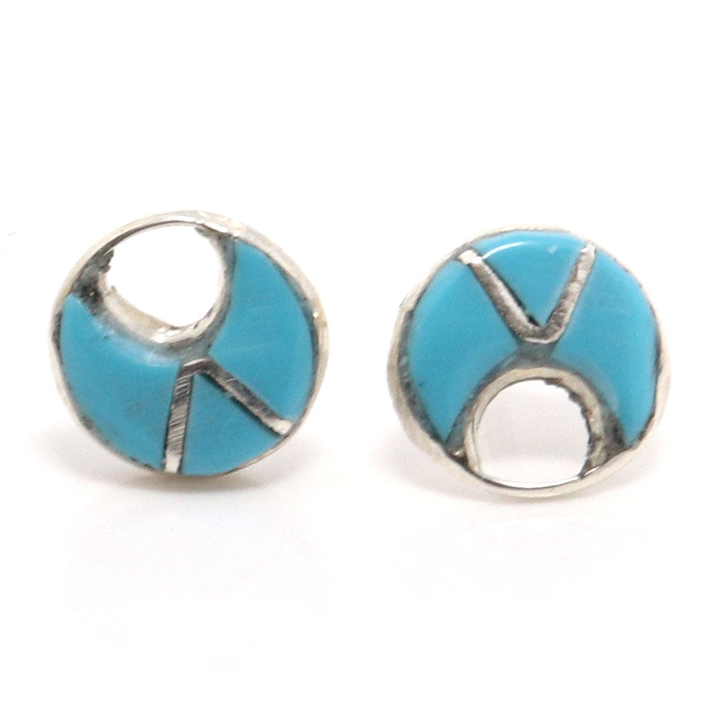 Zuni Inlay Turquoise Post Earrings