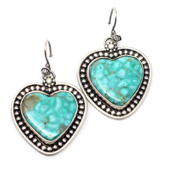 Rio Chico Turquoise Heart Earrings by Willeto