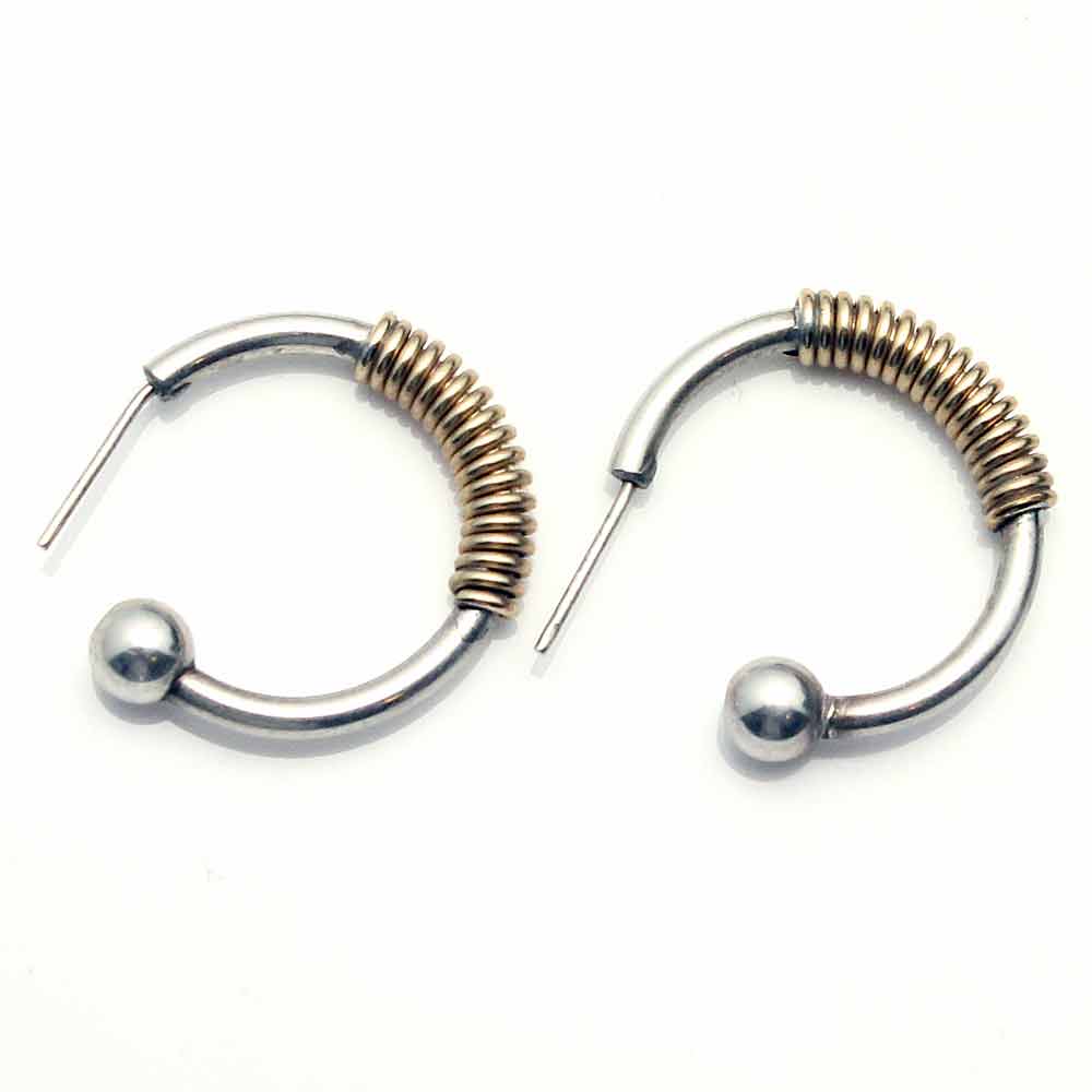 3/4" Hoop Silver & 12KT Gold Fill Hoop Earrings