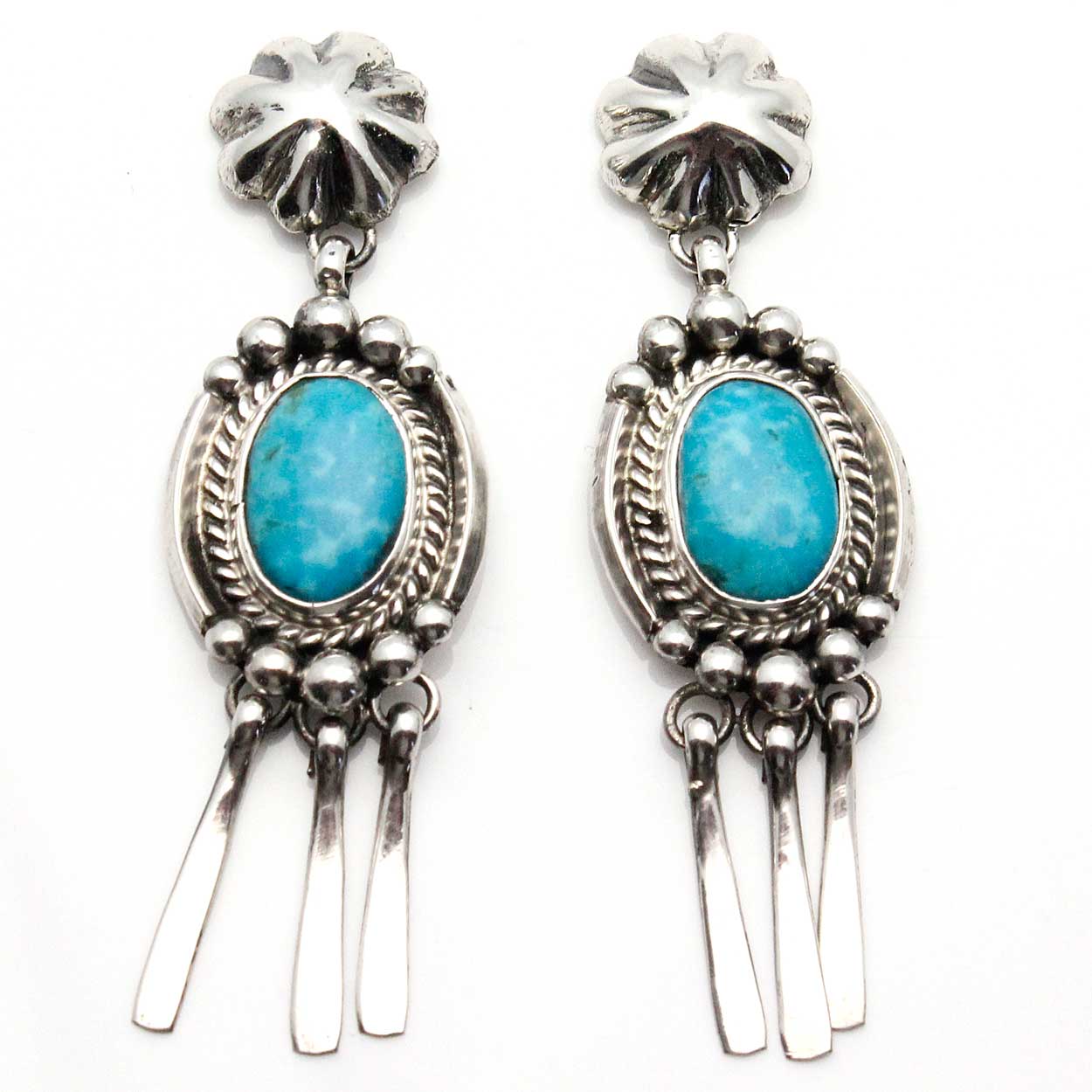 Navajo Turquoise Dangles by Platero