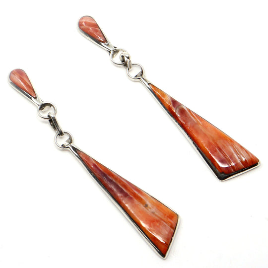 Zuni 2" Orange Spiny Oyster Dangles by Gasper