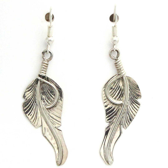 Sterling Silver Feather Earrings By Charley