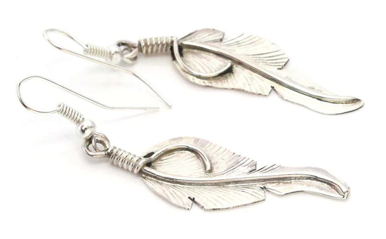 Sterling Silver Feather Earrings By Charley