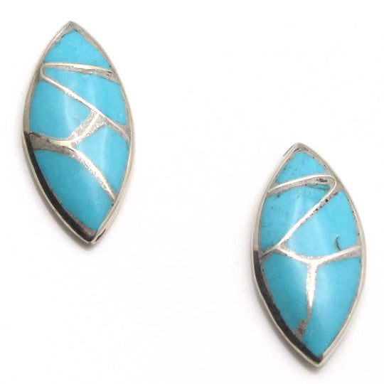 Turquoise Inlay Post Earrings by Leekya