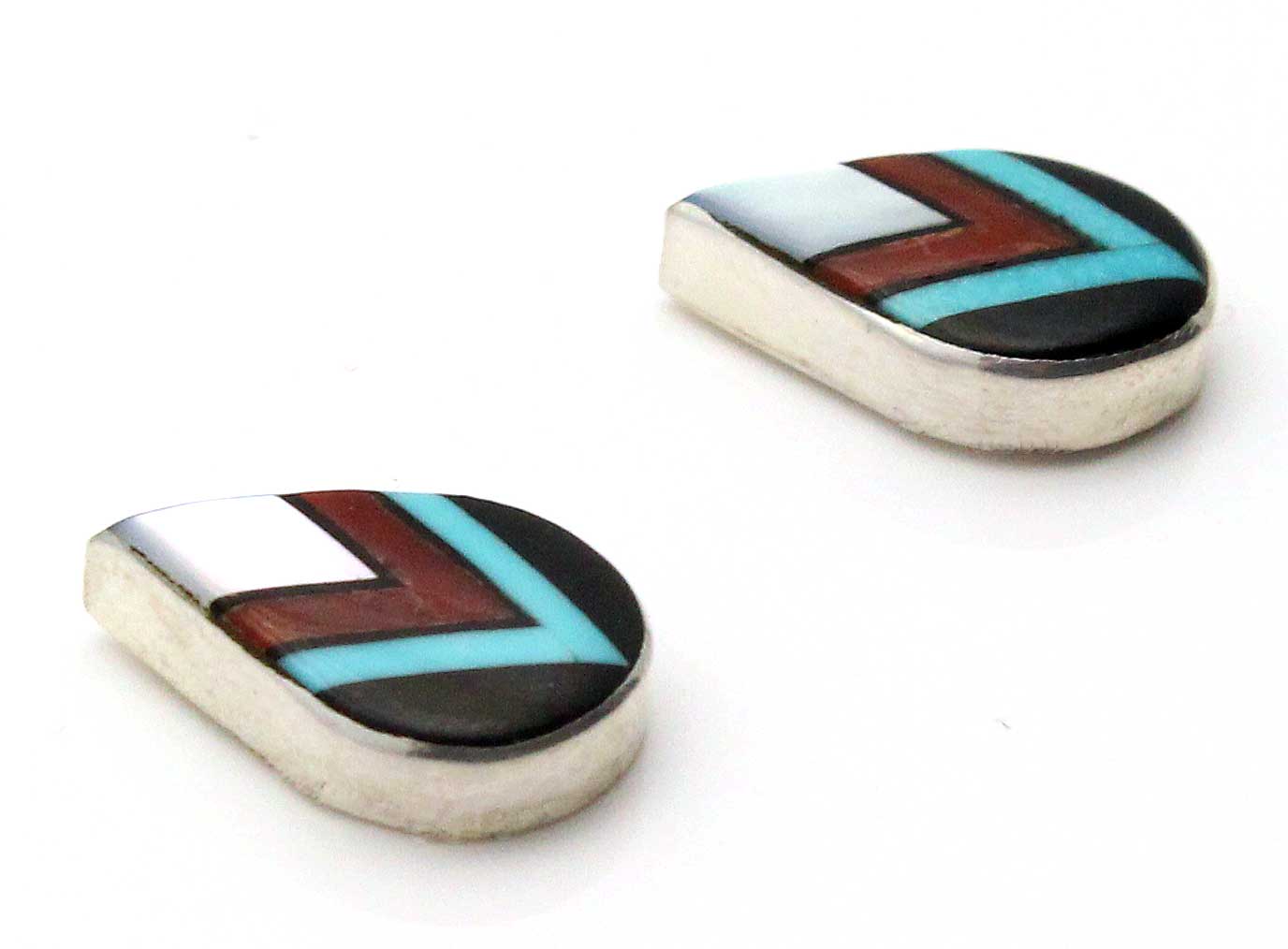 Zuni Multi Color Inlay Stud Earrings by Cheama