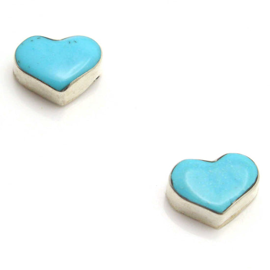 Zuni Turquoise Heart Stud Earrings by Booqua