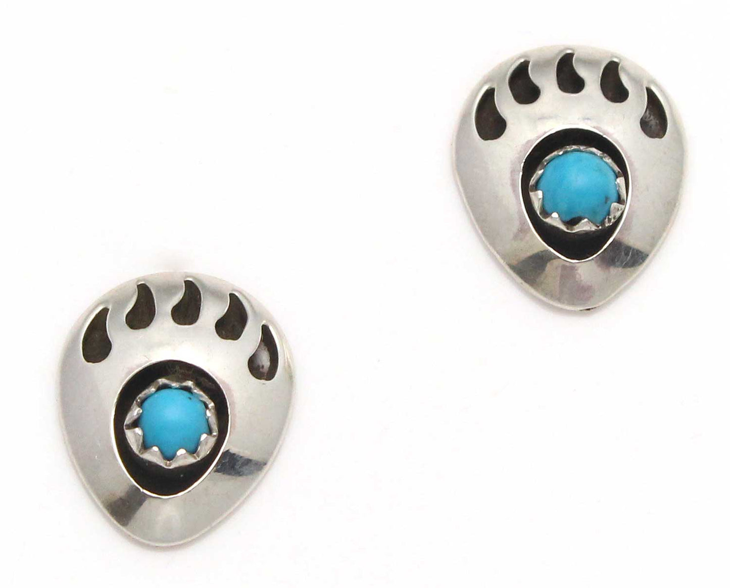 Load image into Gallery viewer, Silver Bear Paw Shadow Box Earrings
