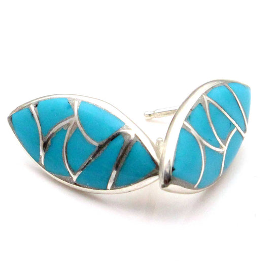 Turquoise Channel Inlay Stud Earrings by Leekya