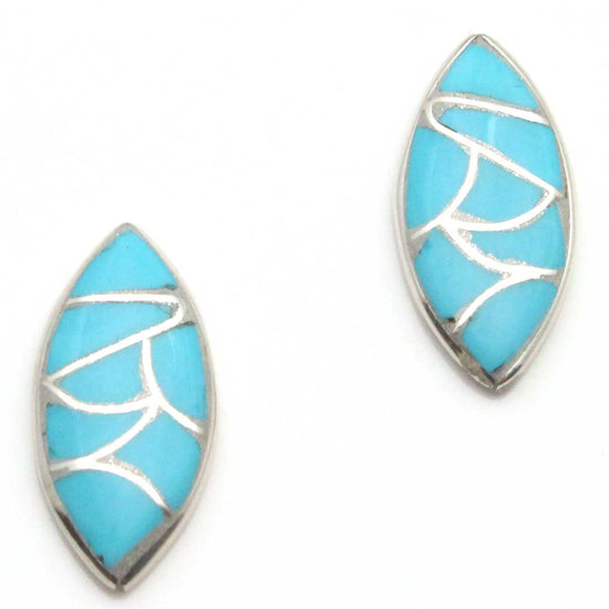 Turquoise Channel Inlay Stud Earrings by Leekya