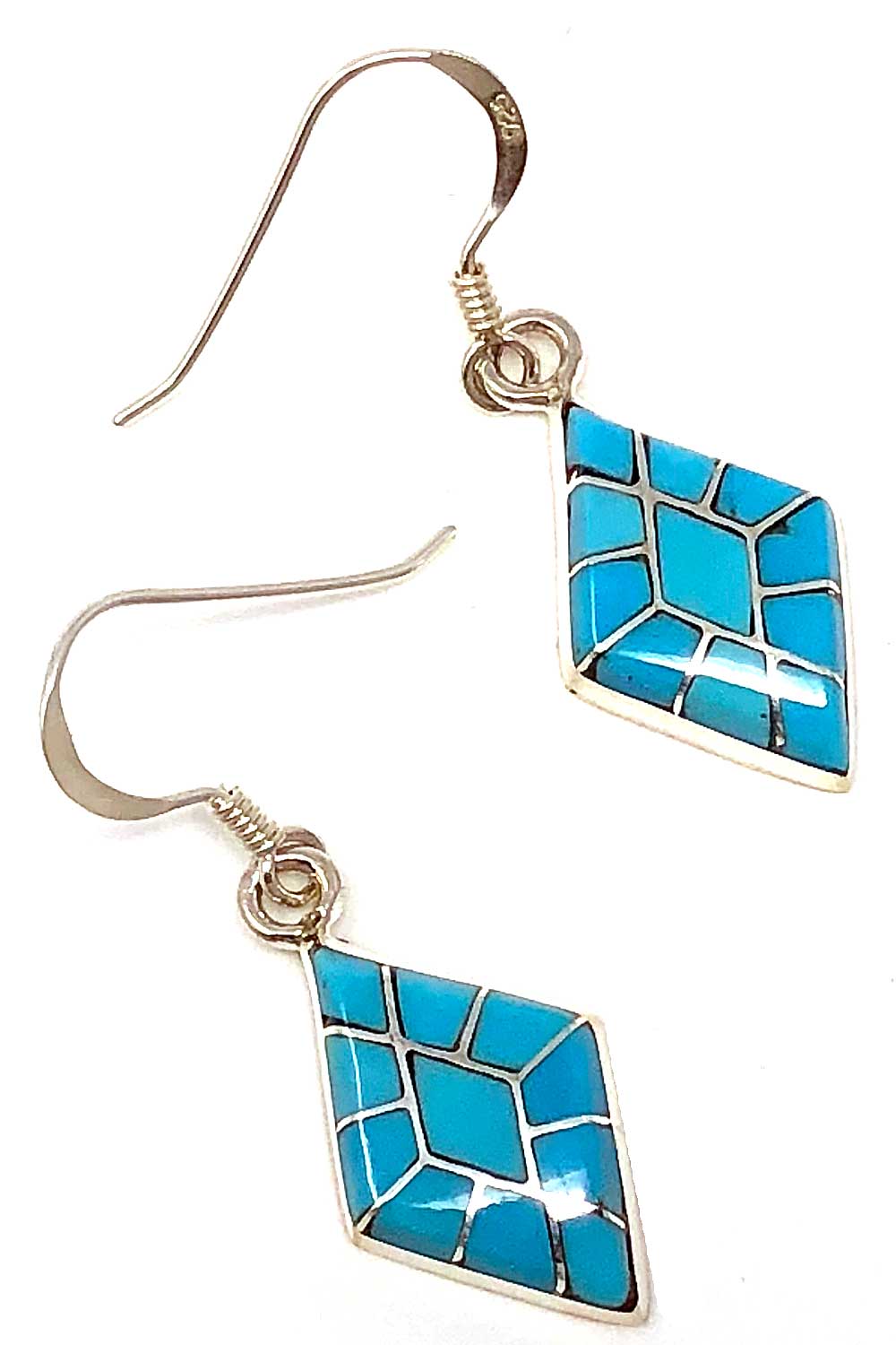 Load image into Gallery viewer, Zuni Turquoise Inlay Earrings by Epaloose
