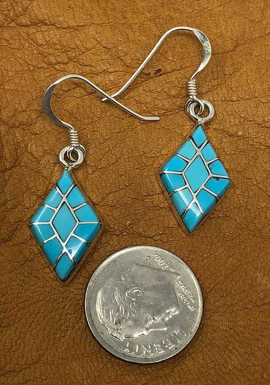 Load image into Gallery viewer, Zuni Turquoise Inlay Earrings by Epaloose
