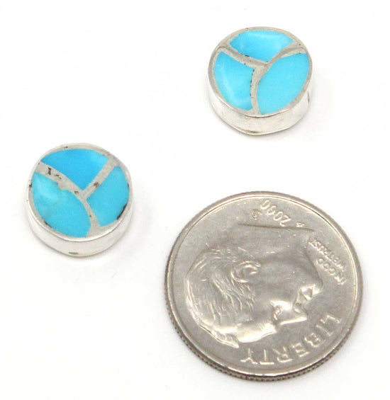 Load image into Gallery viewer, Zuni Channel Inlay Turquoise Studs
